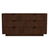 Lola Mid Century Modern Walnut Dresser With 6 Drawers by Ashcroft Furniture at Eve Furniture