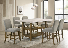 Lola Walnut Genuine Marble 7-Piece Dining Set by Happy Homes at Eve Furniture