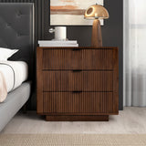 Lola Walnut Nightstand 3-Drawer by Ashcroft Furniture at Eve Furniture