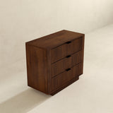 Lola Walnut Nightstand 3-Drawer by Ashcroft Furniture at Eve Furniture