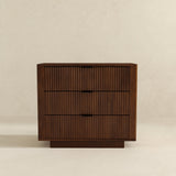 Lola Walnut Nightstand 3-Drawer by Ashcroft Furniture at Eve Furniture