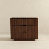 Lola Walnut Nightstand 3-Drawer by Ashcroft Imports at Eve Furniture
