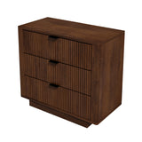 Lola Walnut Nightstand 3-Drawer by Ashcroft Imports at Eve Furniture