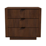 Lola Walnut Nightstand 3-Drawer by Ashcroft Imports at Eve Furniture