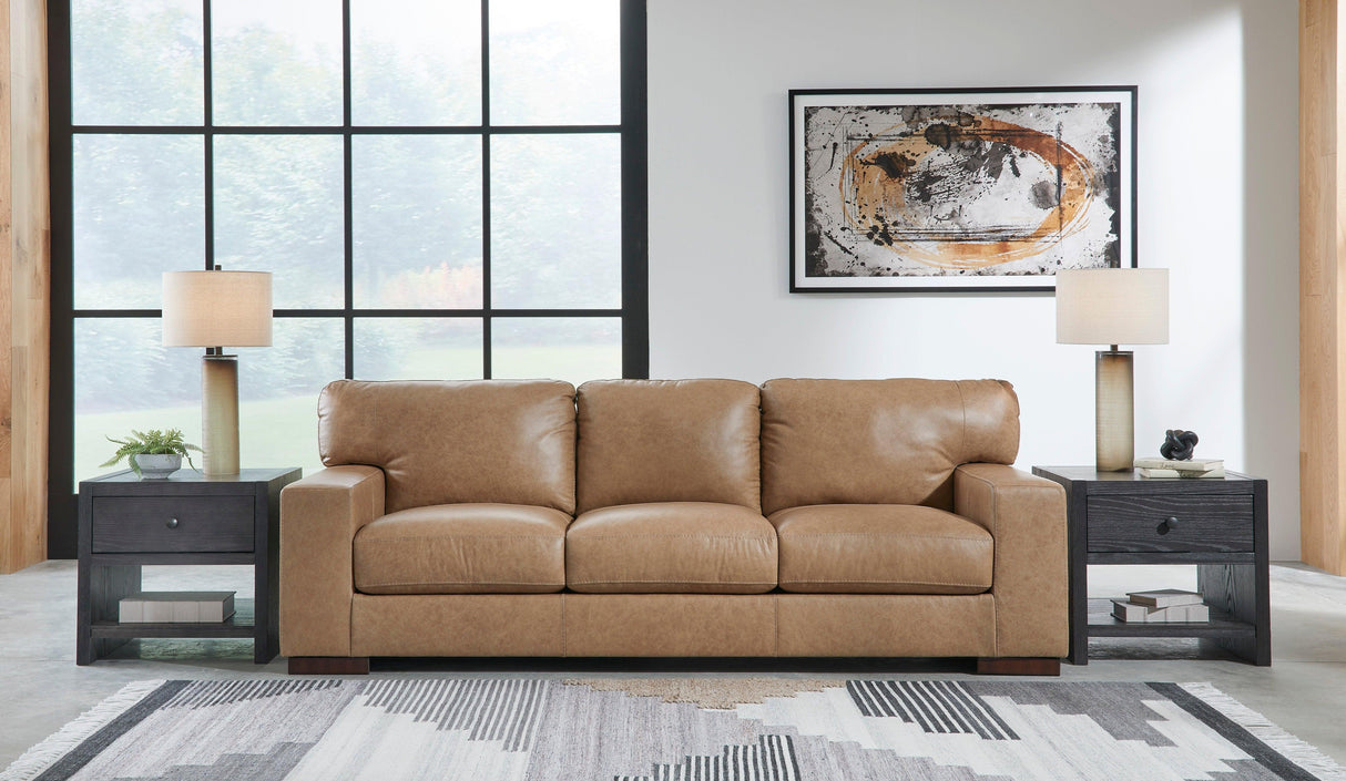 Lombardia Tumbleweed Leather Living Room Set by Ashley at Eve Furniture