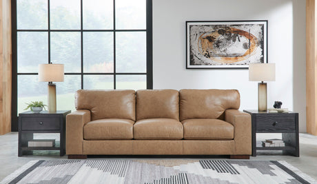 Lombardia Tumbleweed Leather Living Room Set by Ashley at Eve Furniture