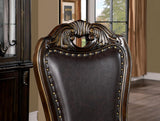 Lombardy Walnut/Dark Brown Side Chair, Set of 2 by Furniture of America at Eve Furniture