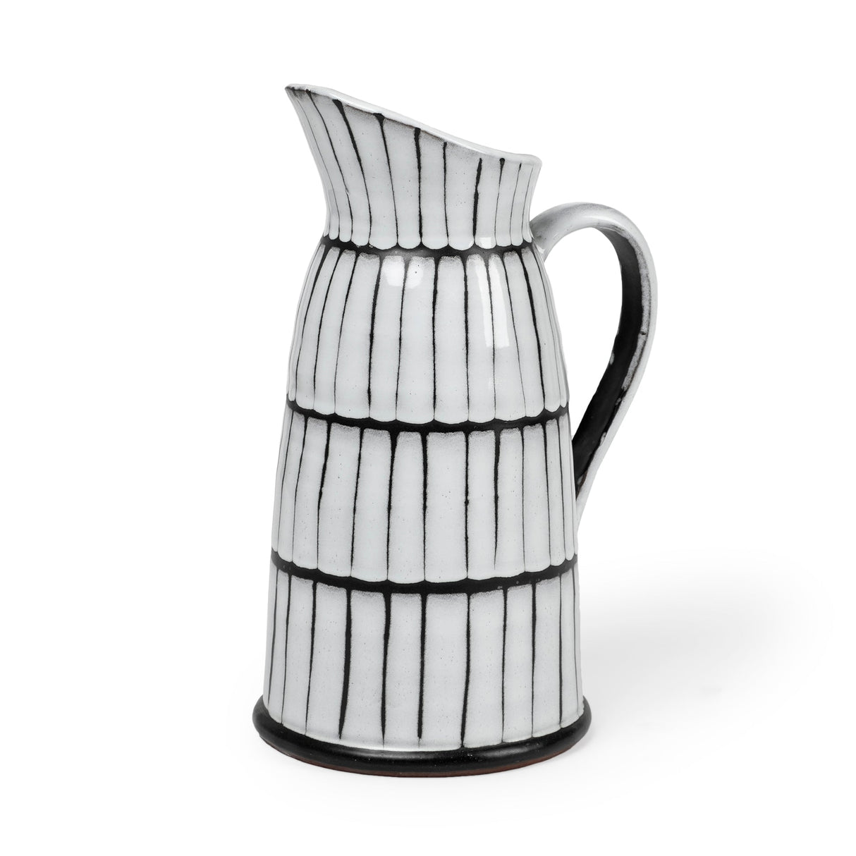 Lome Large White/Black Patterned Ceramic Water Pitcher by Mercana at Eve Furniture