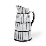 Lome Large White/Black Patterned Ceramic Water Pitcher by Mercana at Eve Furniture