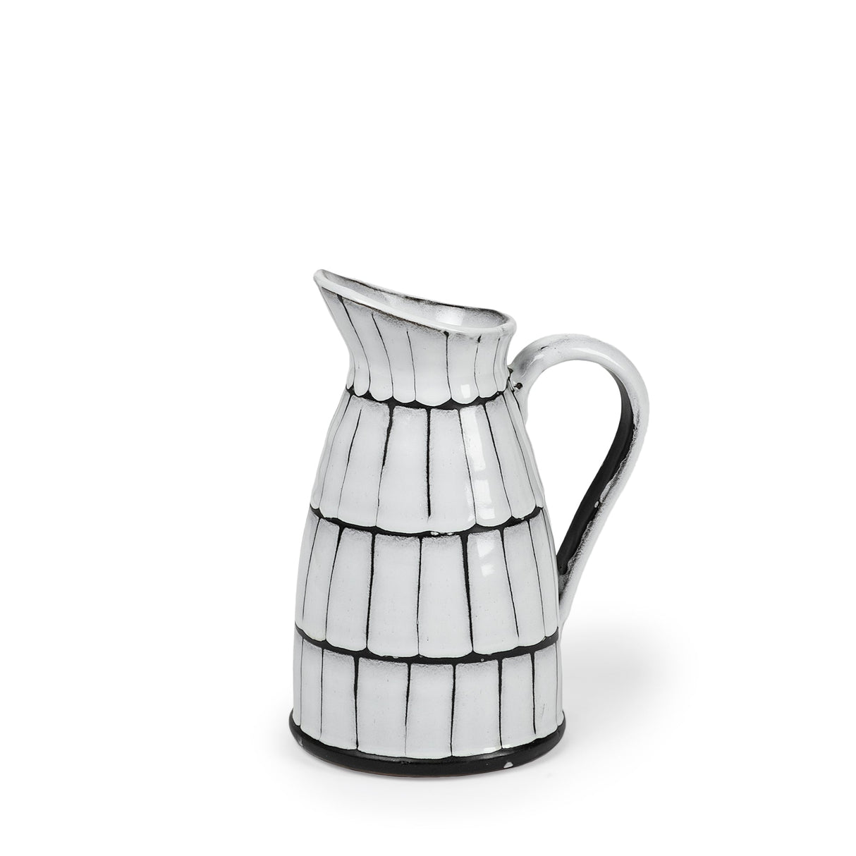 Lome Small White/Black Ceramic Jug by Mercana at Eve Furniture