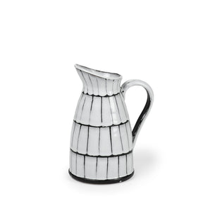 Lome Small White/Black Ceramic Jug by Mercana at Eve Furniture