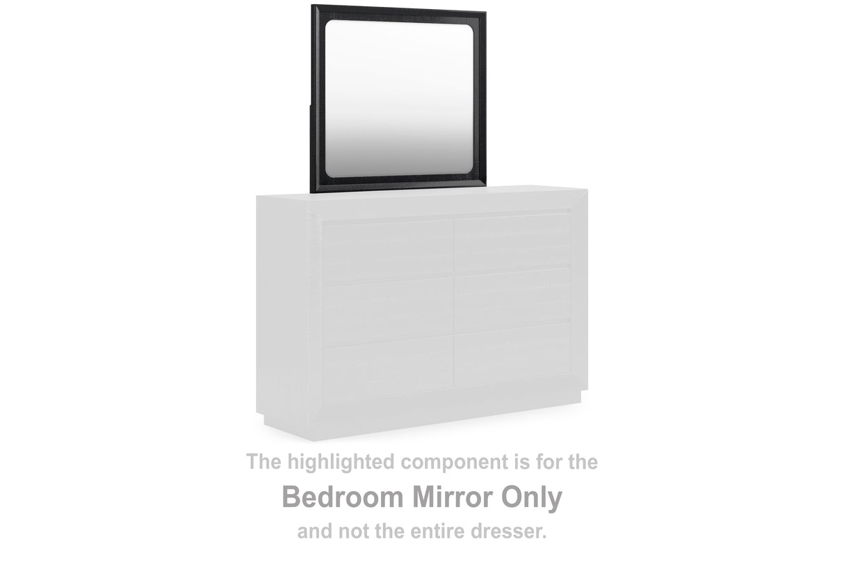 Londer Black Bedroom Mirror by Ashley at Eve Furniture