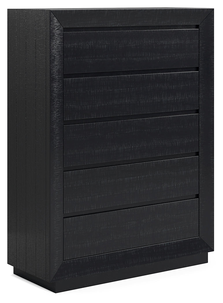 Londer Black Chest of Drawers by Ashley at Eve Furniture