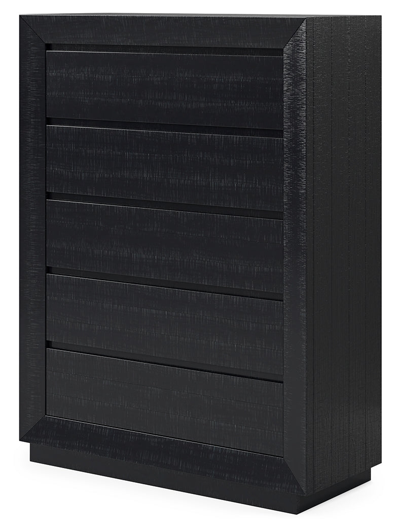 Londer Black Chest of Drawers by Ashley at Eve Furniture
