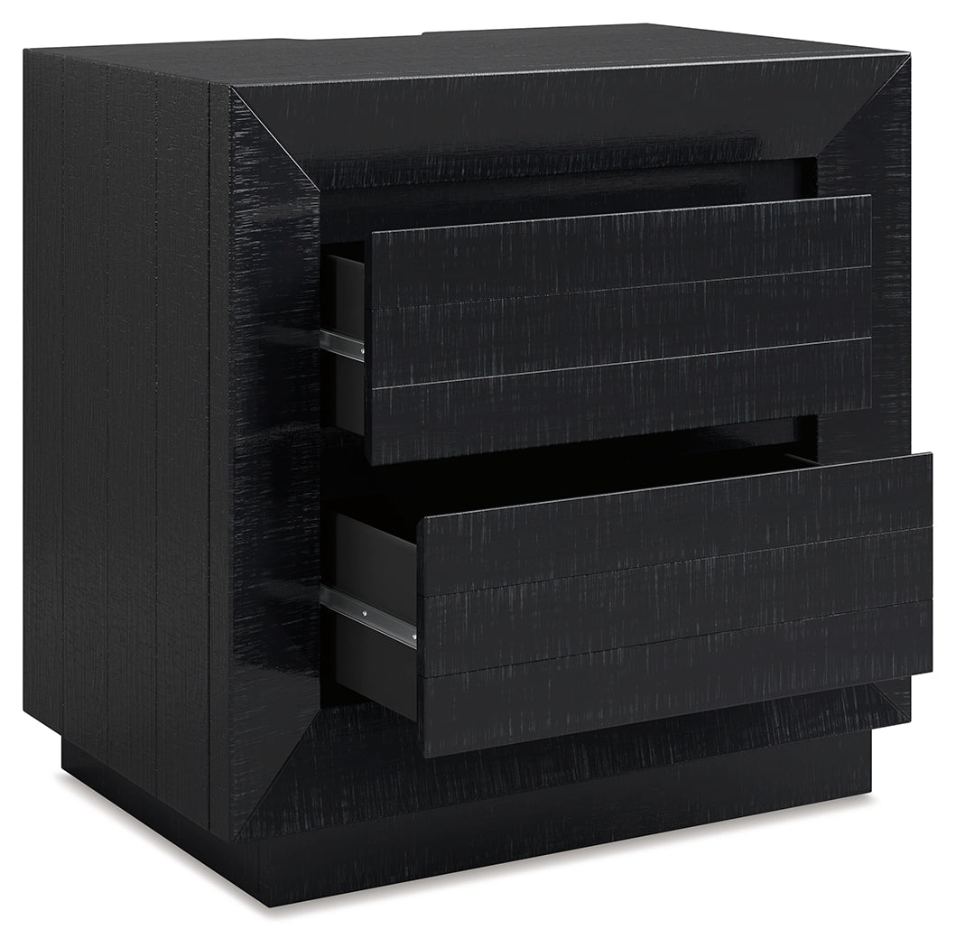 Londer Black Nightstand by Ashley at Eve Furniture
