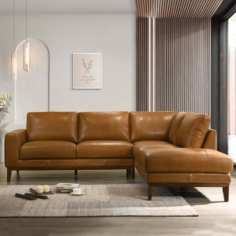 London Leather Sectional Sofa Right Facing by Ashcroft Furniture at Eve Furniture
