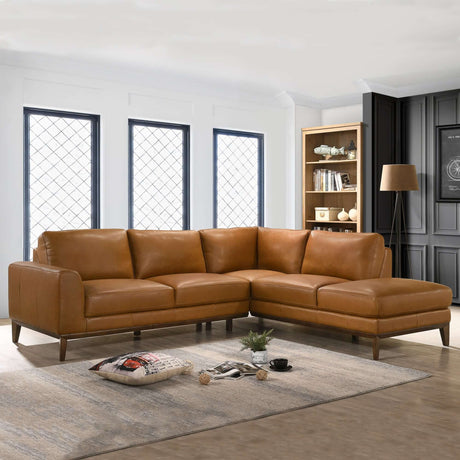 London Leather Sectional Sofa Right Facing by Ashcroft Furniture at Eve Furniture