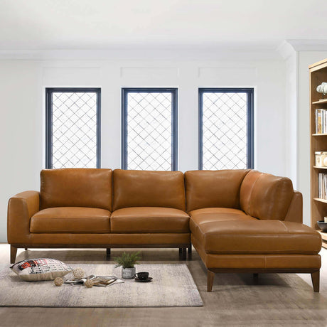 London Leather Sectional Sofa Right Facing by Ashcroft Imports at Eve Furniture