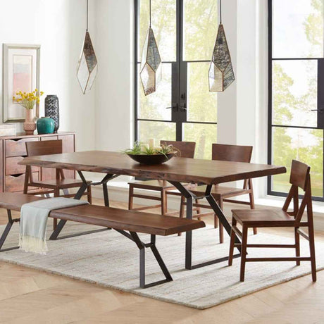 London Loft 106" Dining Table in Walnut by Home Trends & Design at Eve Furniture