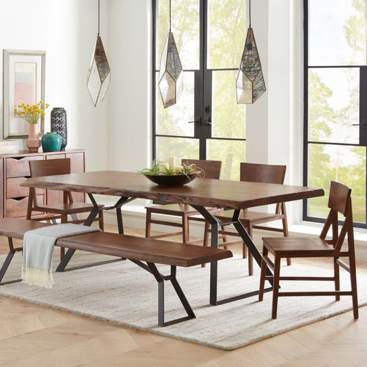 London Loft 106" Dining Table in Walnut