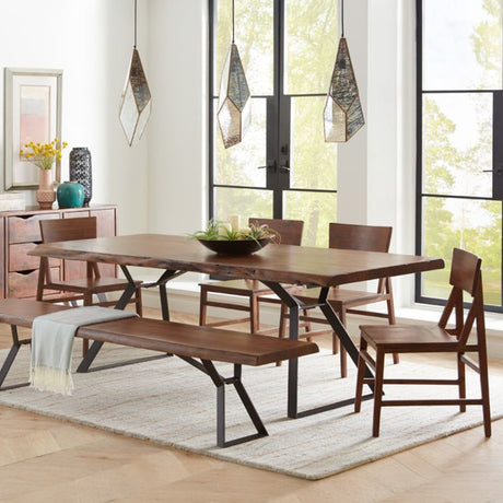 London Loft 106" Dining Table in Walnut by Home Trends & Design at Eve Furniture