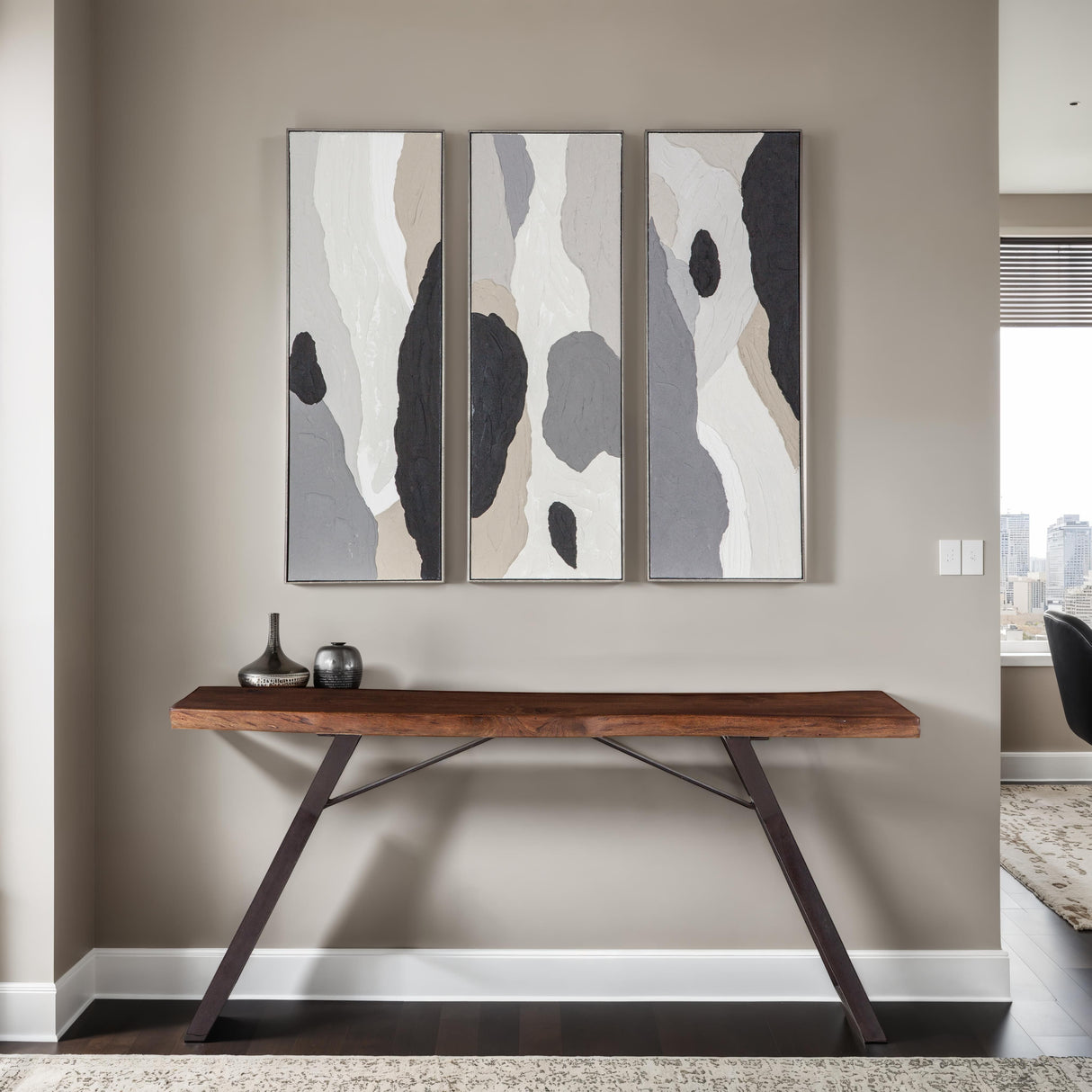 London Loft 68" Console Table in Walnut by Home Trends & Design at Eve Furniture