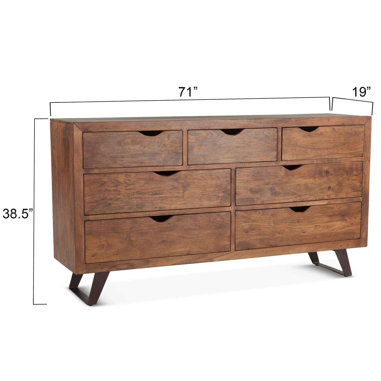 London Loft 71" Dresser in Walnut by Home Trends & Design at Eve Furniture
