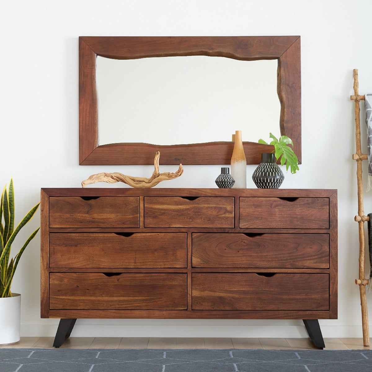 London Loft 71" Dresser in Walnut by Home Trends & Design at Eve Furniture