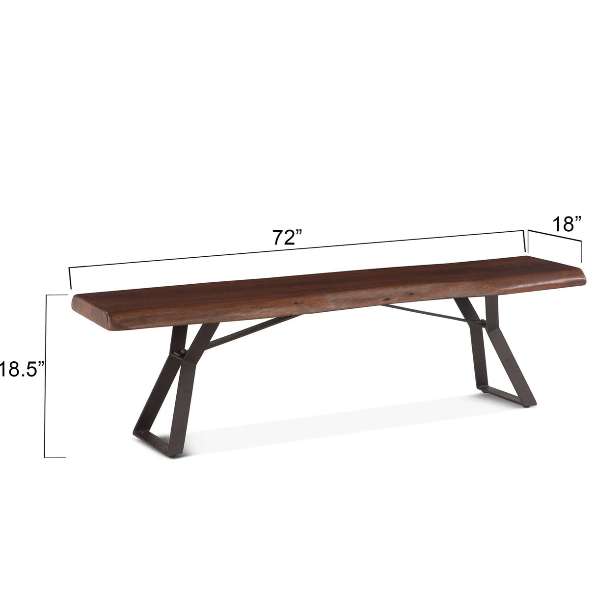 London Loft 72" Bench in Walnut by Home Trends & Design at Eve Furniture