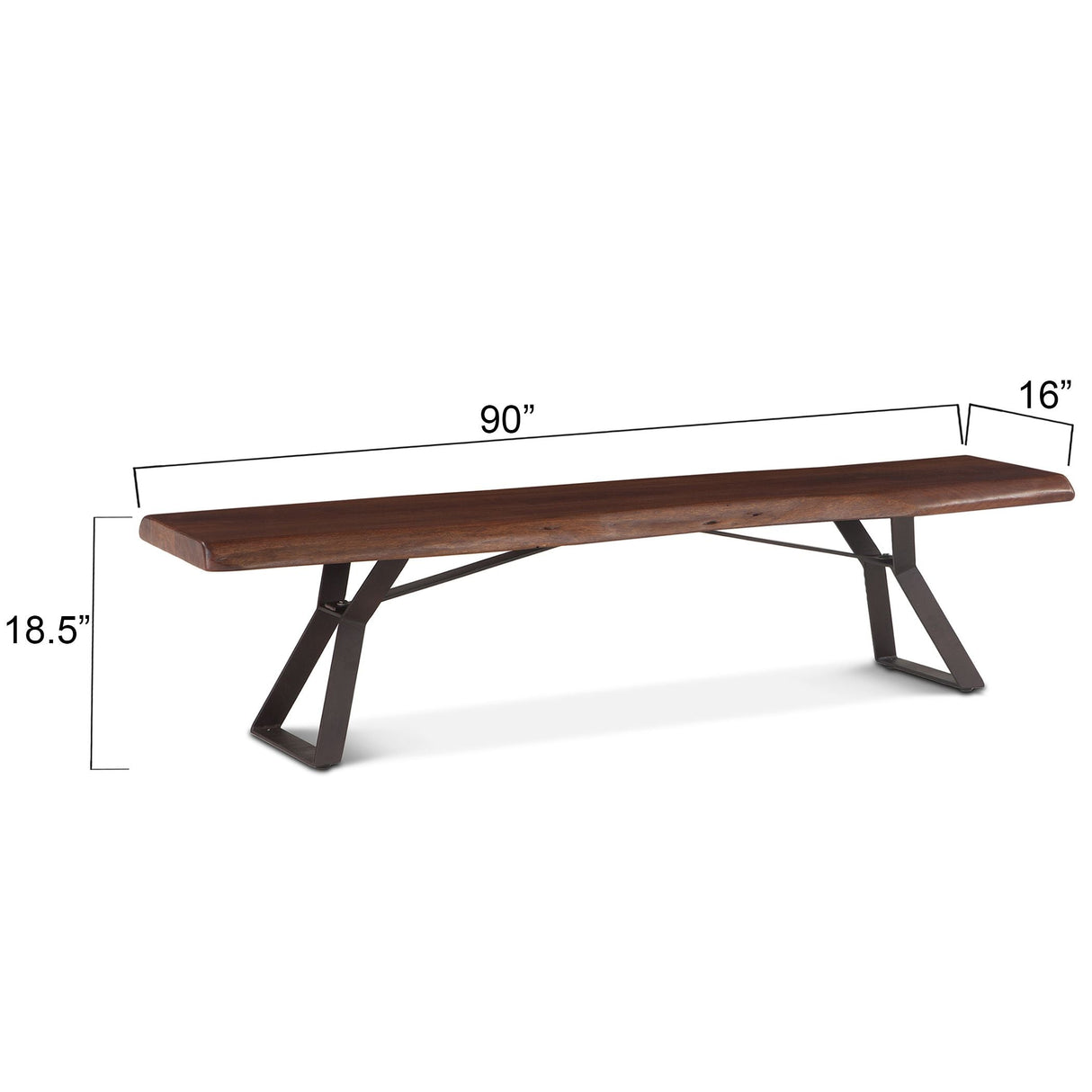 London Loft 90" Bench in Walnut by Home Trends & Design at Eve Furniture