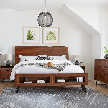 London Loft King Bed in Walnut by Home Trends & Design at Eve Furniture