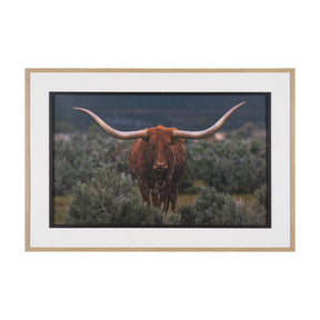 Longhorn 5 by Gary Blatter a Hand Embellished Framed Photo Art Print Matted under Glass by Mercana at Eve Furniture