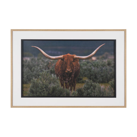 Longhorn 5 by Gary Blatter a Hand Embellished Framed Photo Art Print Matted under Glass by Mercana at Eve Furniture