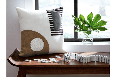 Longsum Black/White/Honey Pillow by Ashley at Eve Furniture