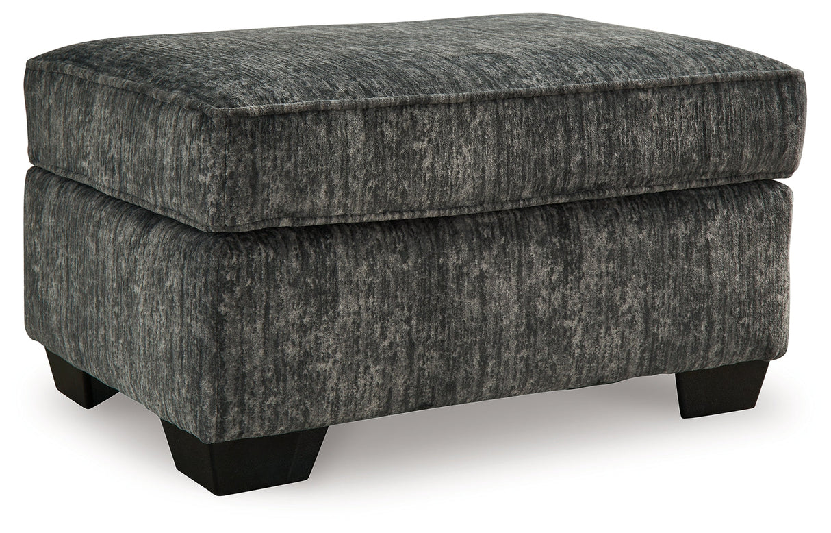 Lonoke Chair and Ottoman in Gunmetal by Ashley at Eve Furniture