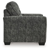 Lonoke Chair and Ottoman in Gunmetal by Ashley at Eve Furniture