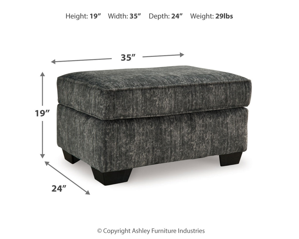 Lonoke Chair and Ottoman in Gunmetal by Ashley at Eve Furniture