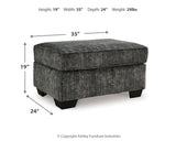 Lonoke Chair and Ottoman in Gunmetal by Ashley at Eve Furniture