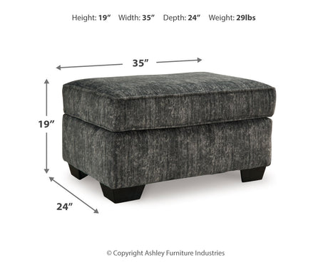 Lonoke Chair and Ottoman in Gunmetal by Ashley at Eve Furniture