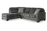 Lonoke Gunmetal 2-Piece Sectional with LAF Chaise by Ashley at Eve Furniture