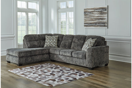 Lonoke Gunmetal 2-Piece Sectional with LAF Chaise by Ashley at Eve Furniture