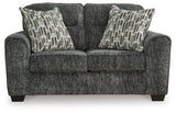 Lonoke Gunmetal Loveseat by Ashley at Eve Furniture