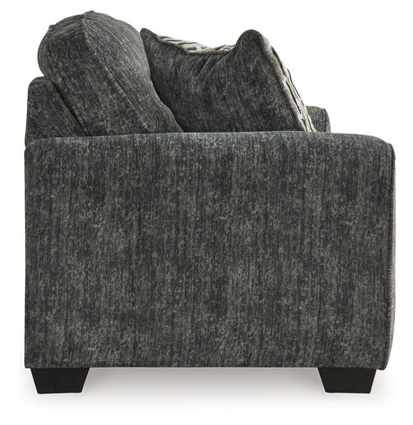 Lonoke Gunmetal Loveseat by Ashley at Eve Furniture