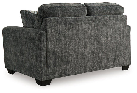 Lonoke Gunmetal Loveseat by Ashley at Eve Furniture