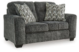 Lonoke Gunmetal Loveseat by Ashley at Eve Furniture