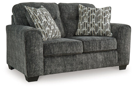 Lonoke Gunmetal Loveseat by Ashley at Eve Furniture