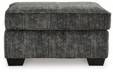 Lonoke Gunmetal Ottoman by Ashley at Eve Furniture