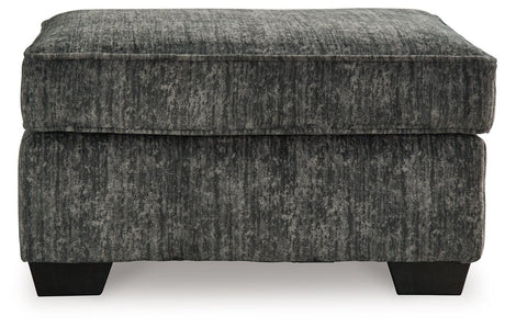 Lonoke Gunmetal Ottoman by Ashley at Eve Furniture