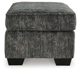 Lonoke Gunmetal Ottoman by Ashley at Eve Furniture