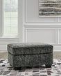 Lonoke Gunmetal Ottoman by Ashley at Eve Furniture